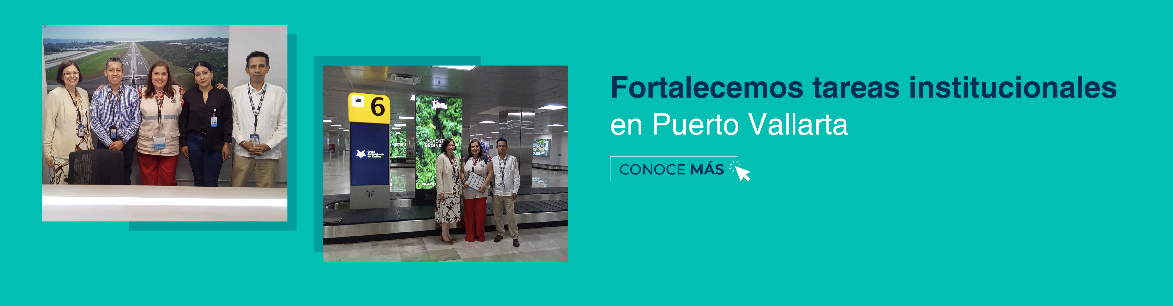 collage de personal del aeropuerto y autoridades del Instituto.