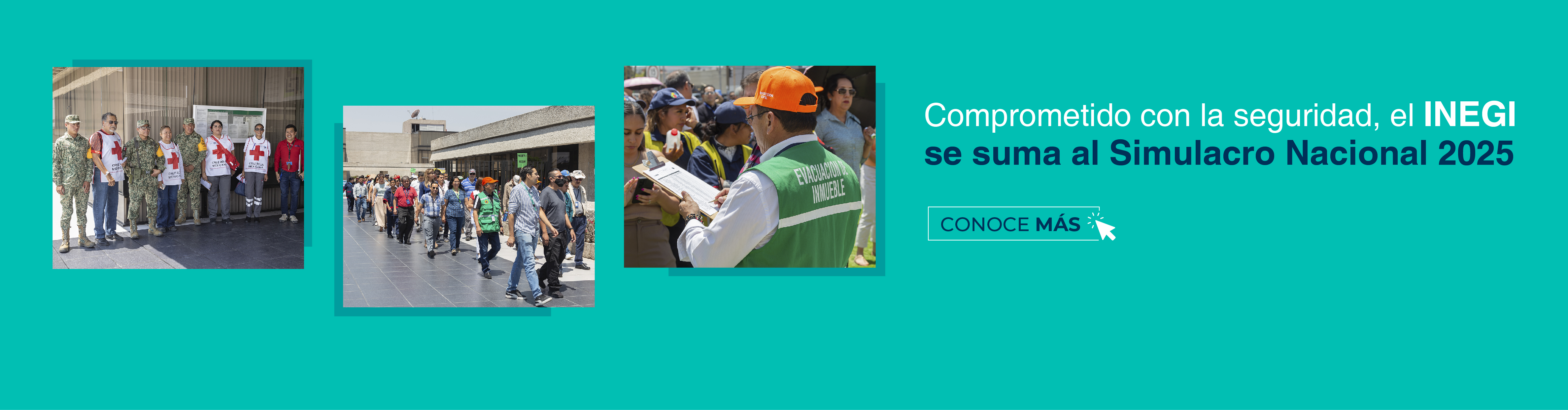 Collage de participantes en el simulacro institucional.