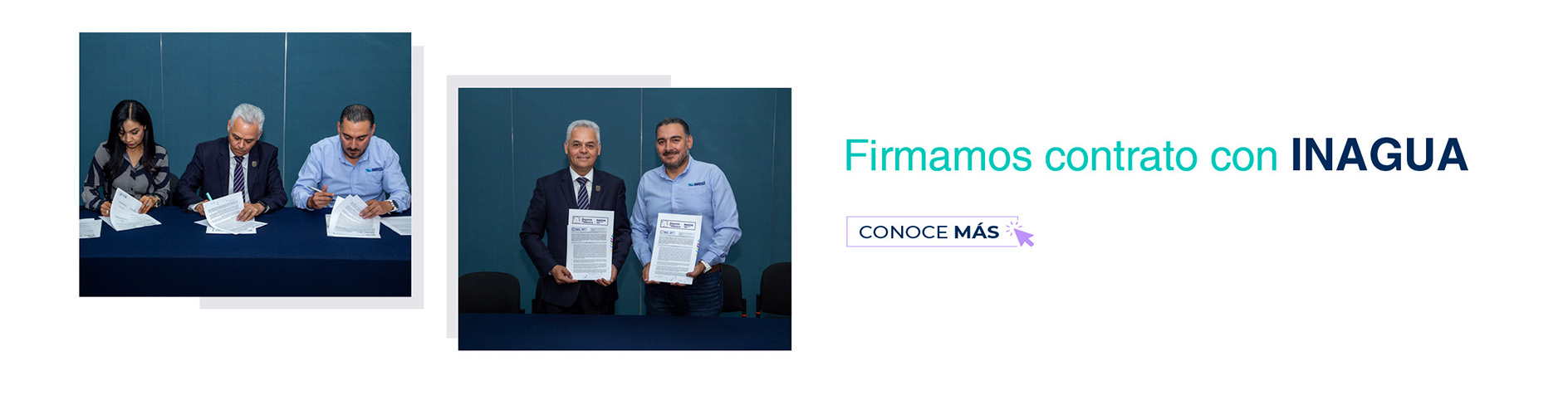 Collage de la firma de contrato.